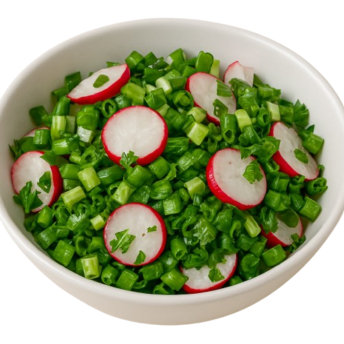 Зелена салата с лук и репички – свежа гарнитура от Koko Foods Казанлък