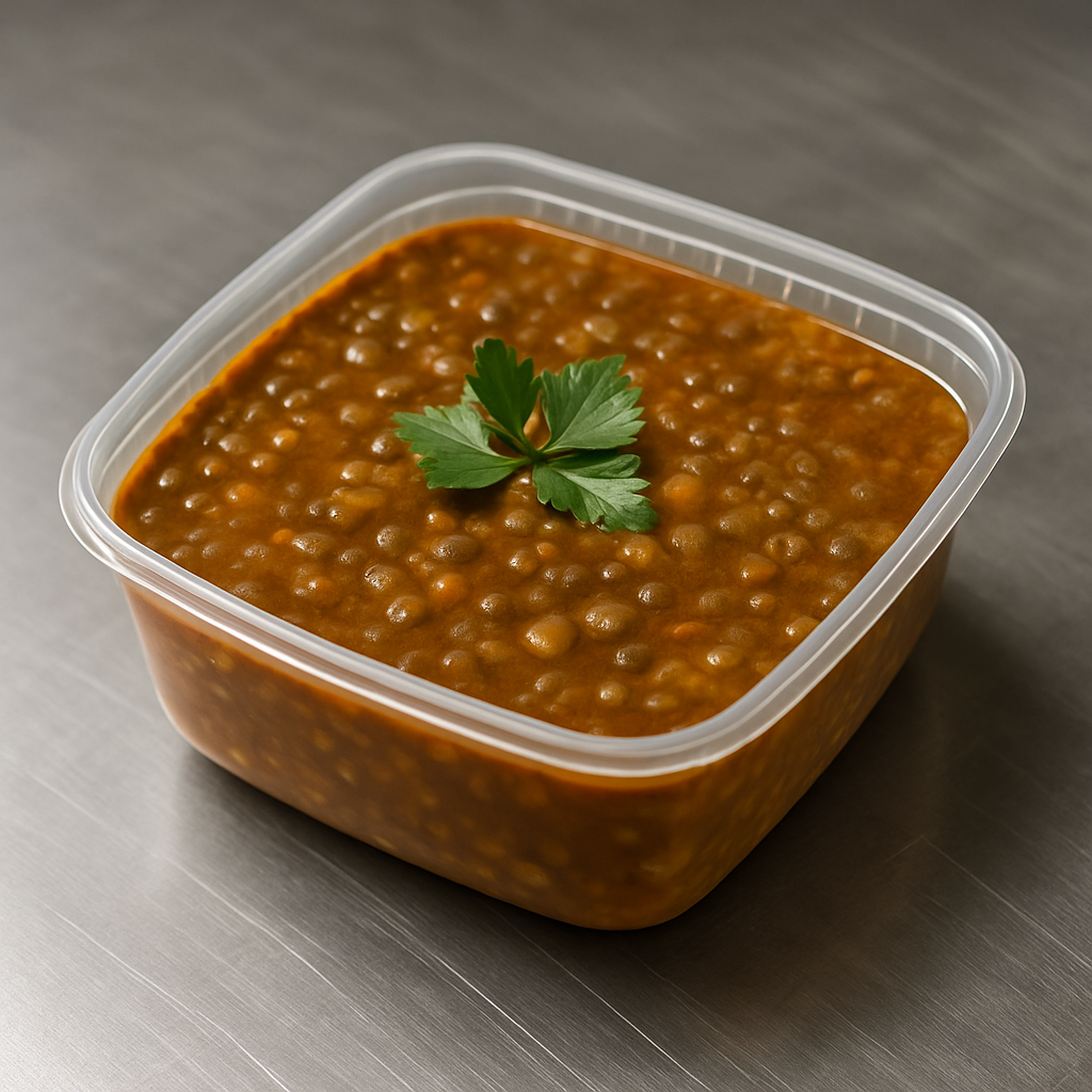 Домашно приготвена супа леща в прозрачен съд, Koko Foods, Казанлък