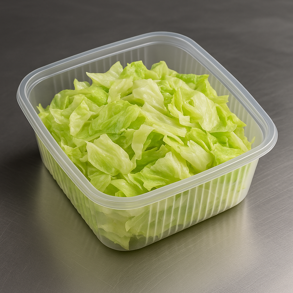 Салата айсберг с краставици и чери домати в кутия за храна от Koko Foods, Казанлък